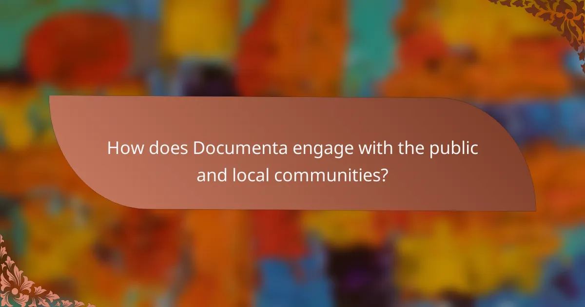 How does Documenta engage with the public and local communities?