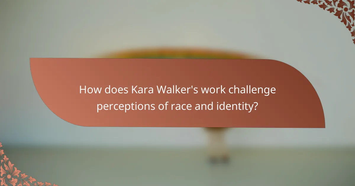 How does Kara Walker's work challenge perceptions of race and identity?