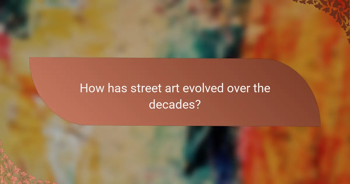 How has street art evolved over the decades?