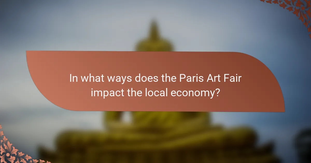 In what ways does the Paris Art Fair impact the local economy?