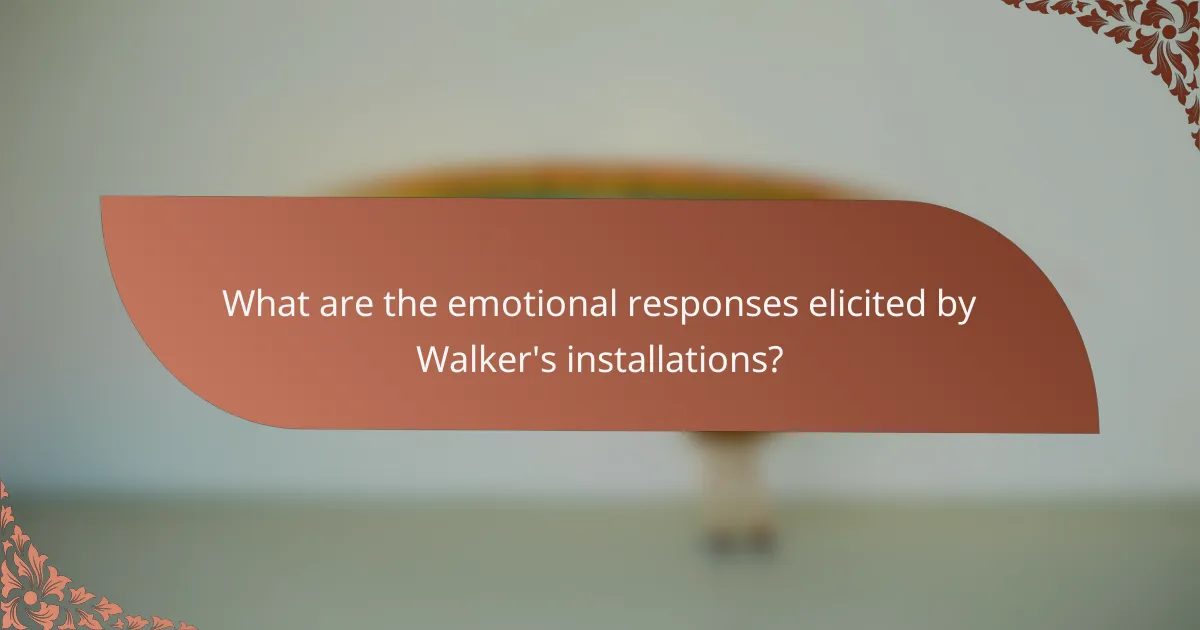 What are the emotional responses elicited by Walker's installations?