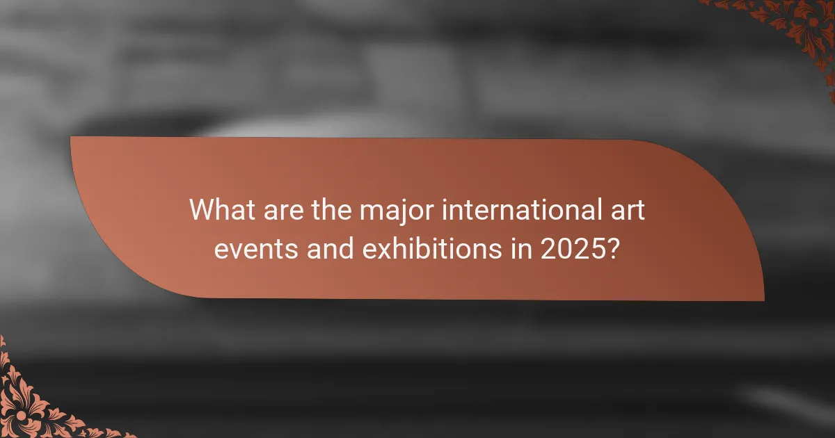 What are the major international art events and exhibitions in 2025?