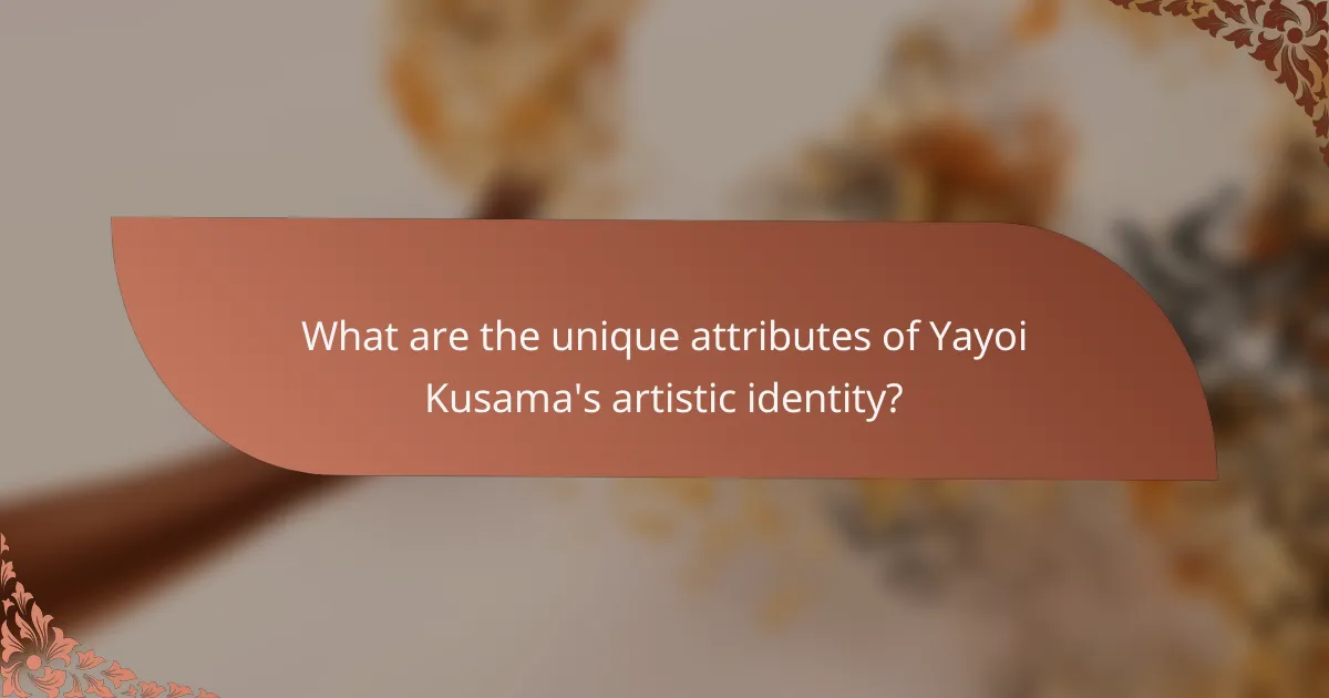 What are the unique attributes of Yayoi Kusama's artistic identity?