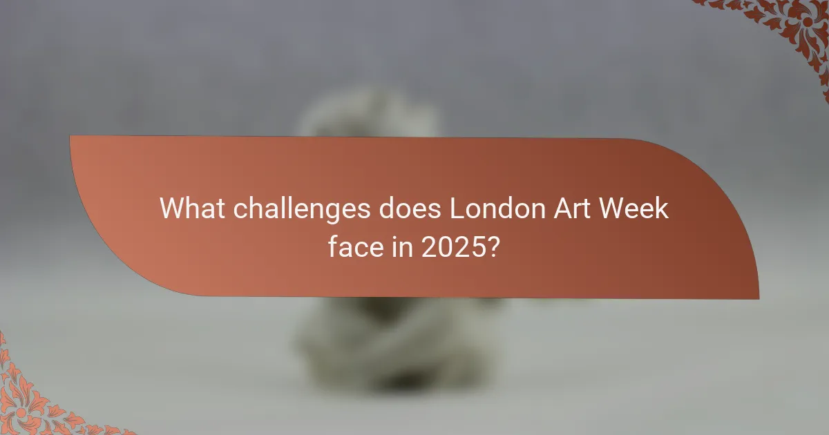 What challenges does London Art Week face in 2025?