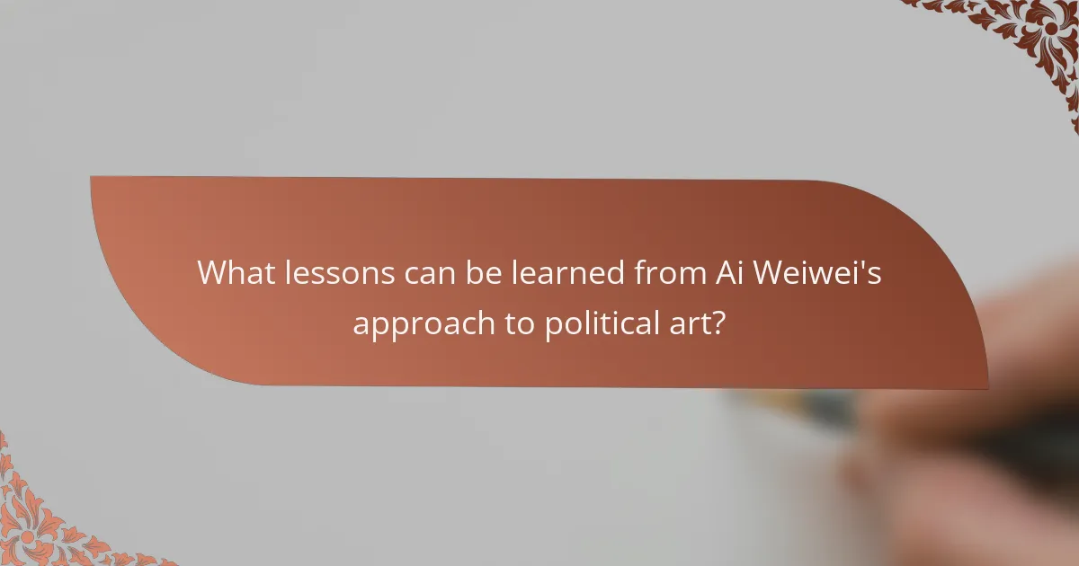 What lessons can be learned from Ai Weiwei's approach to political art?
