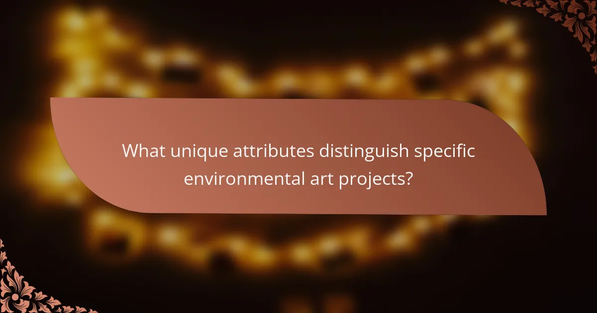 What unique attributes distinguish specific environmental art projects?
