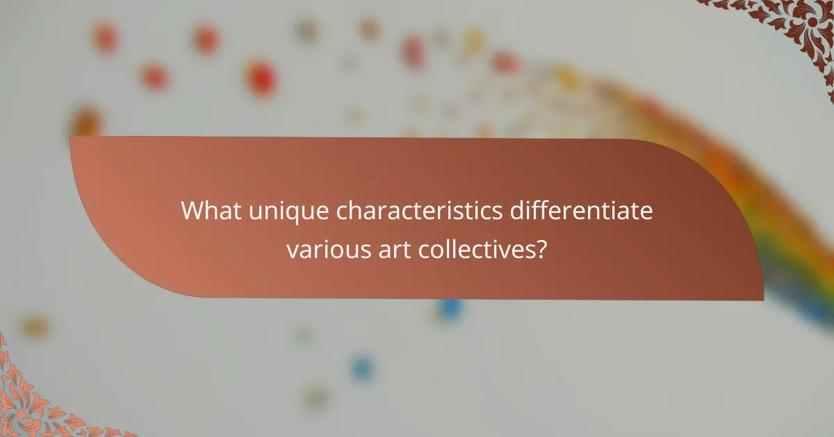 What unique characteristics differentiate various art collectives?